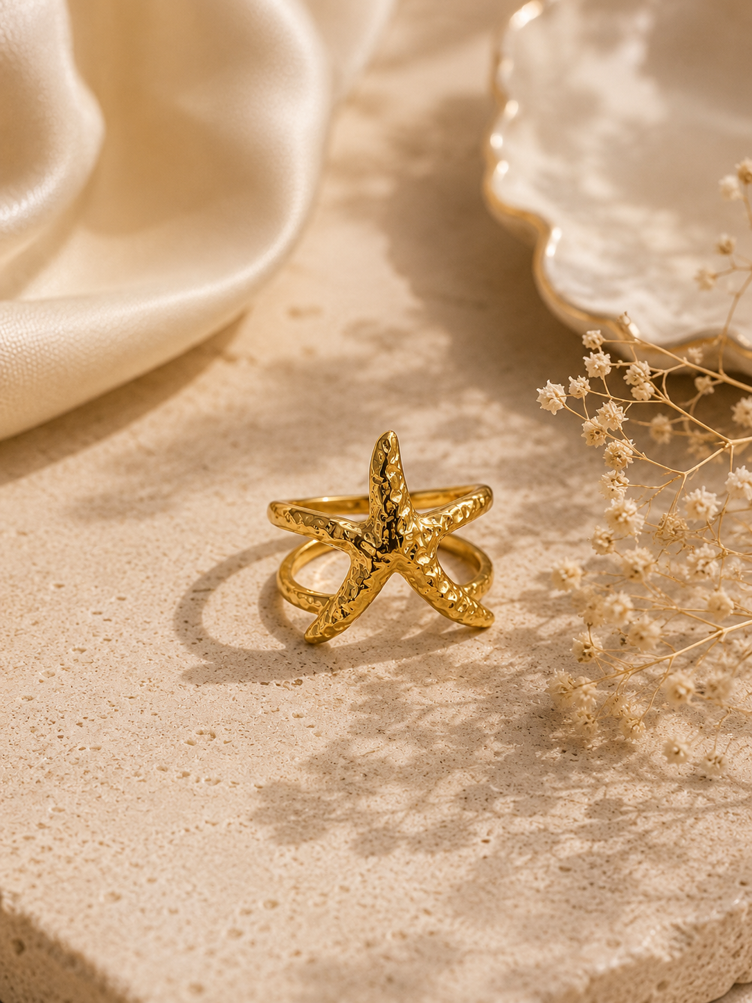 Golden Starfish Ring