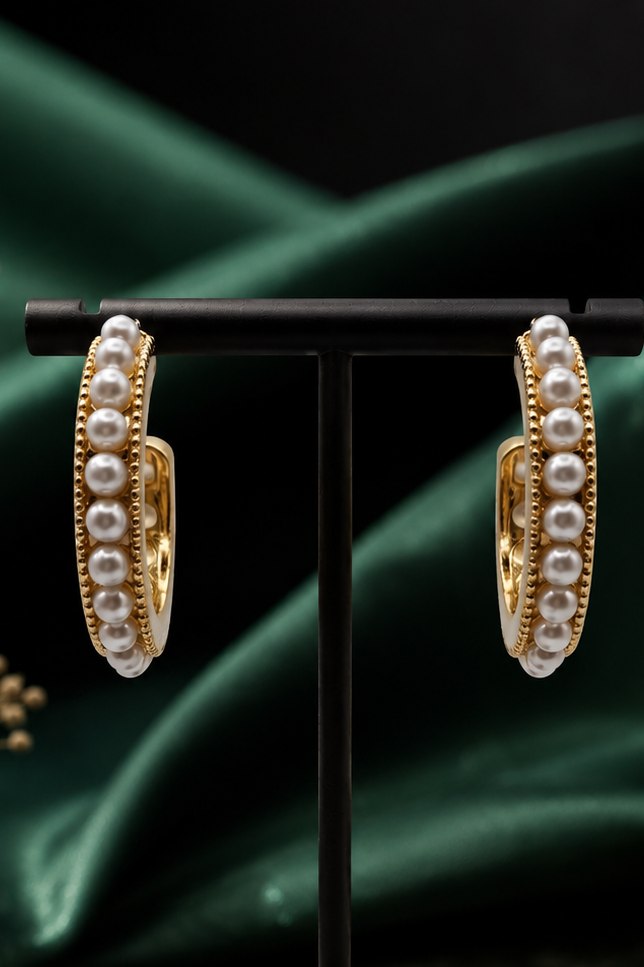 Pearl Crest Hoops