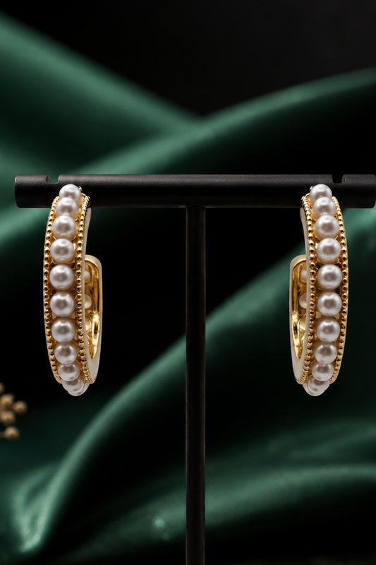 Pearl Crest Hoops