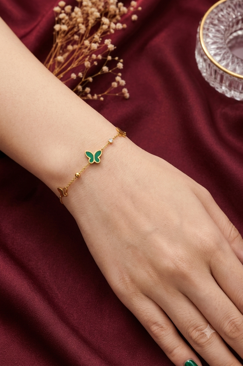 Sage Butterfly Bracelet