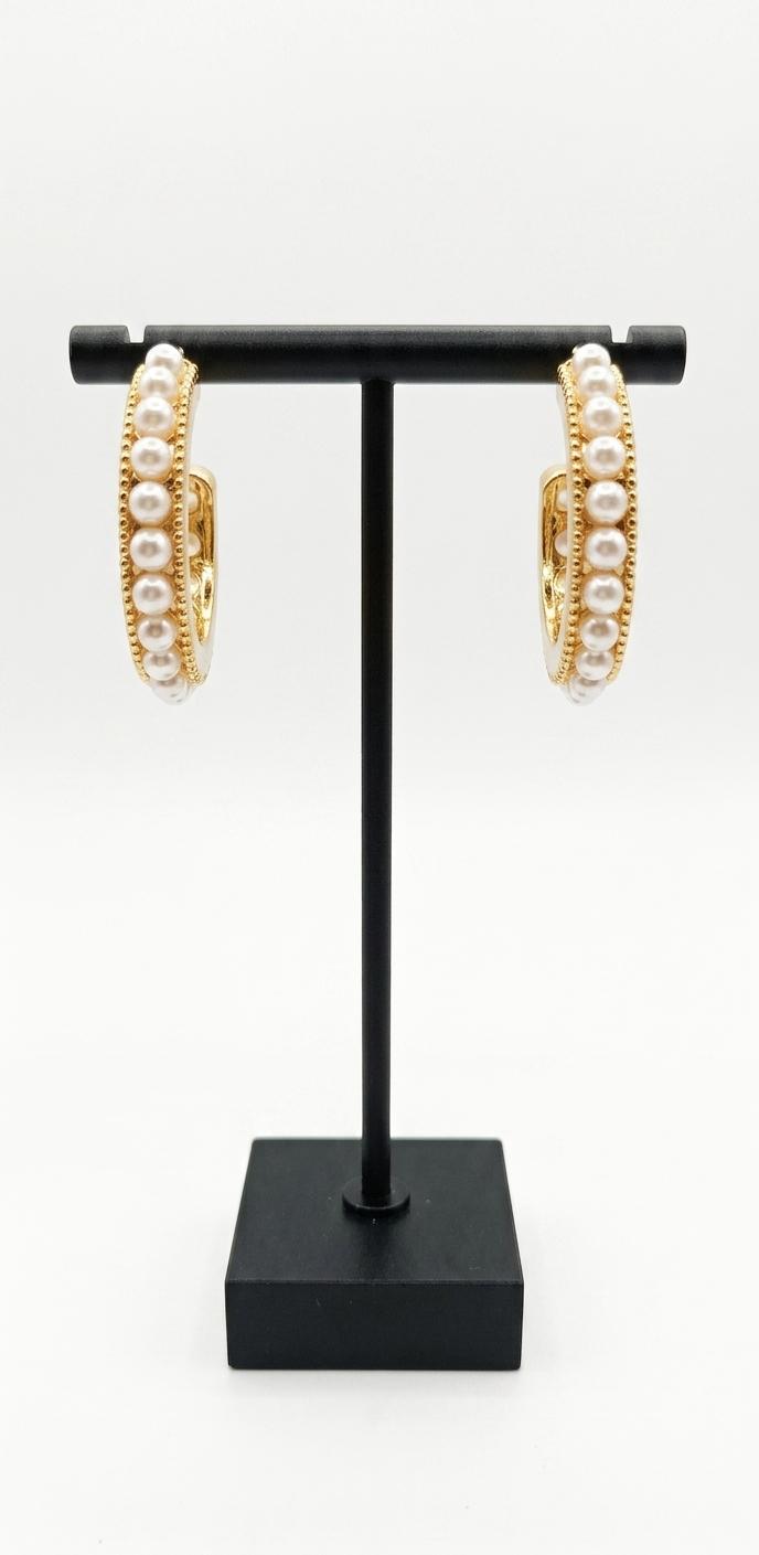 Pearl Crest Hoops