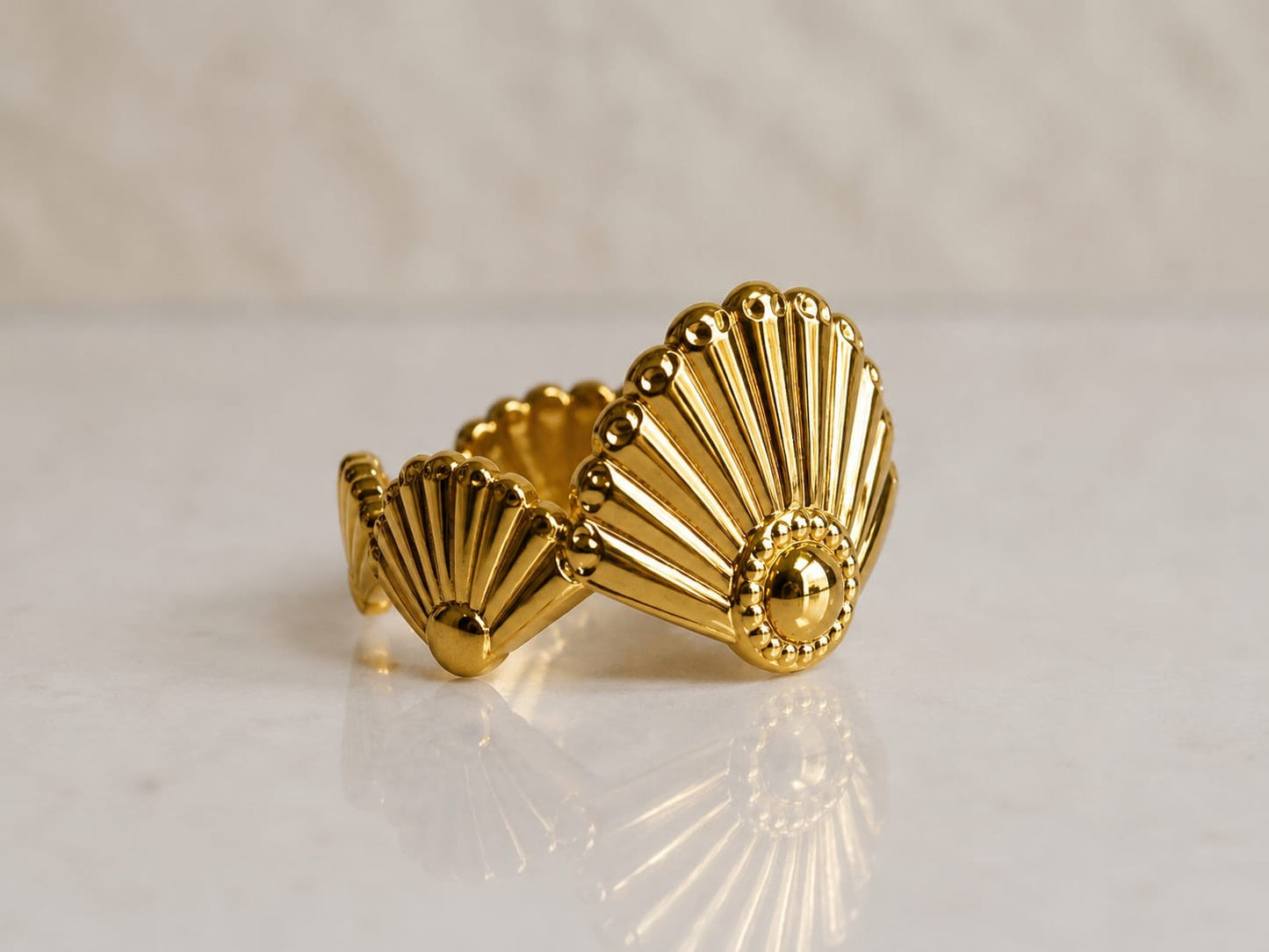 Golden Seashell Ring