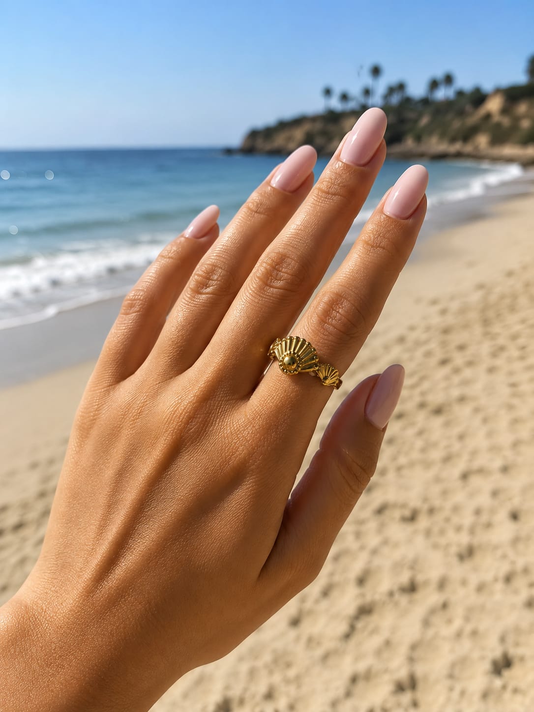 Golden Seashell Ring