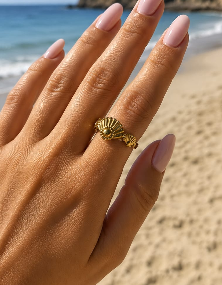 Golden Seashell Ring