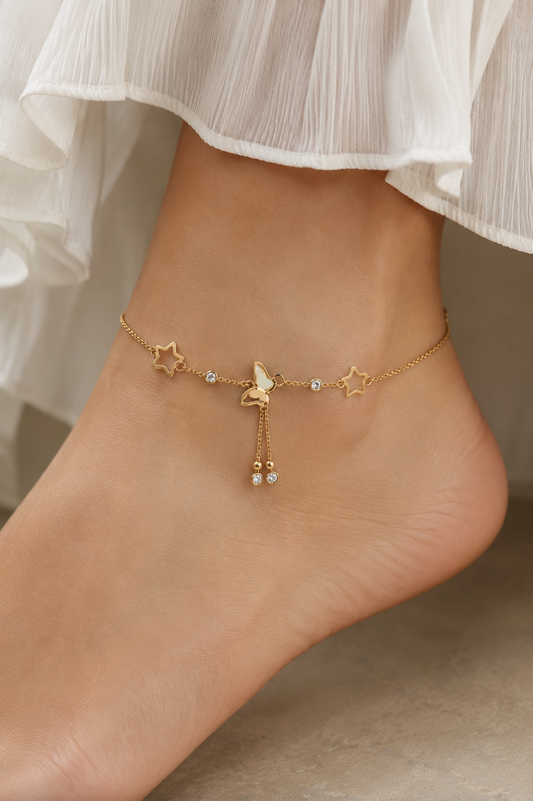 Starlit Wings Anklet