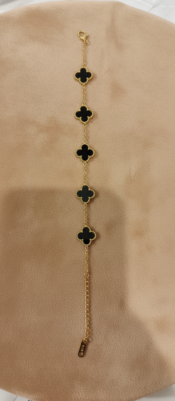 Black Clover Bracelet (Gold tone)