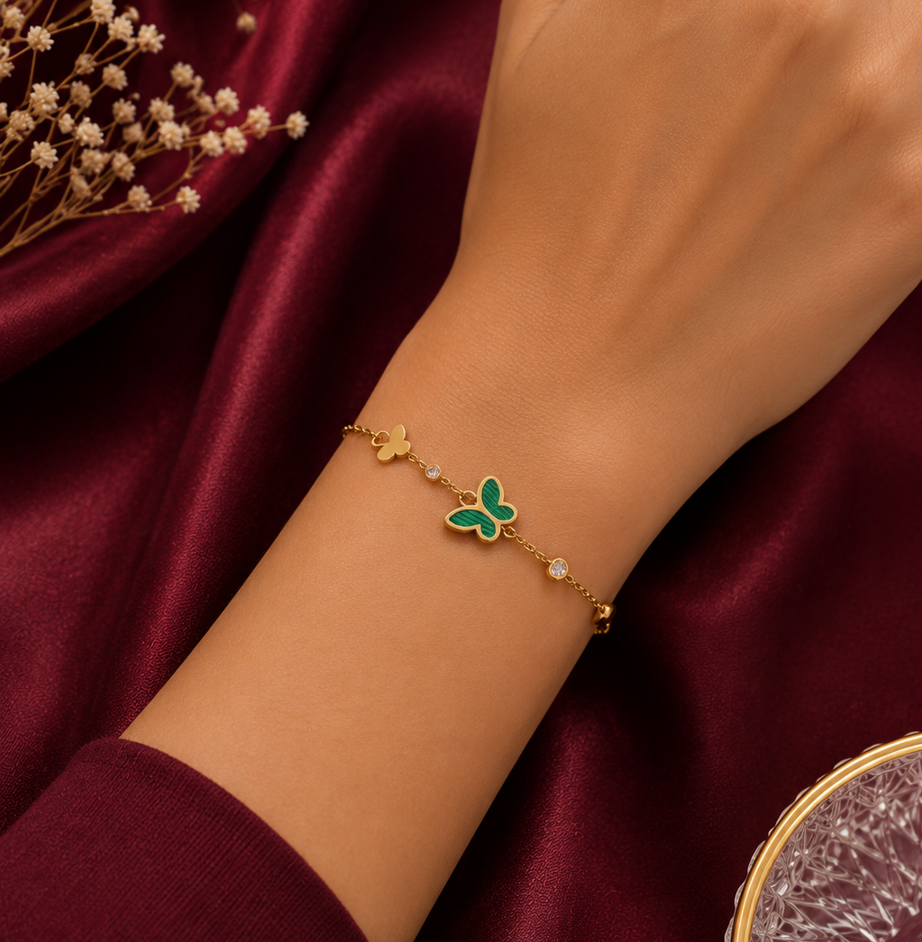 Sage Butterfly Bracelet