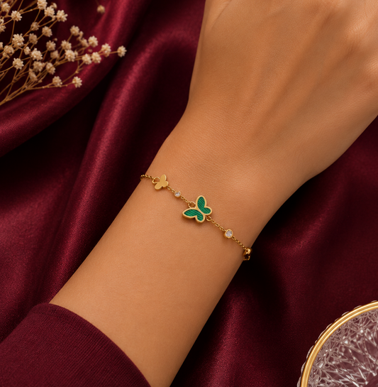 Sage Butterfly Bracelet
