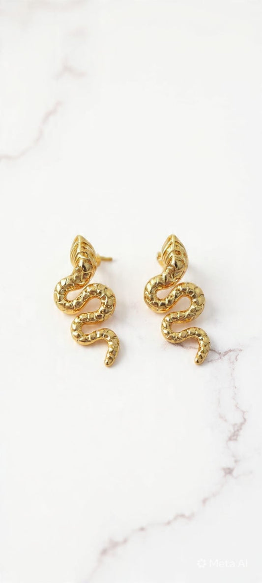 Golden Serpent Studs