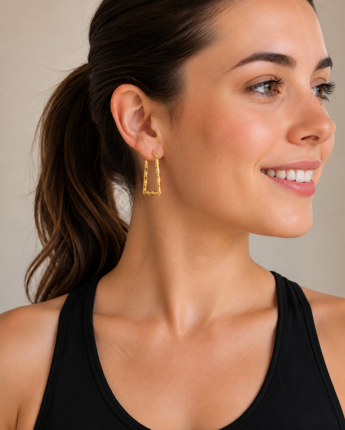 Bamboo Grace Hoop Earrings
