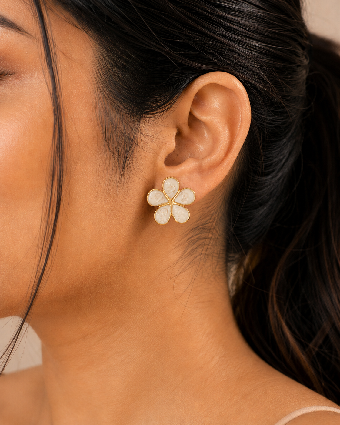 Ivory Bloom Studs