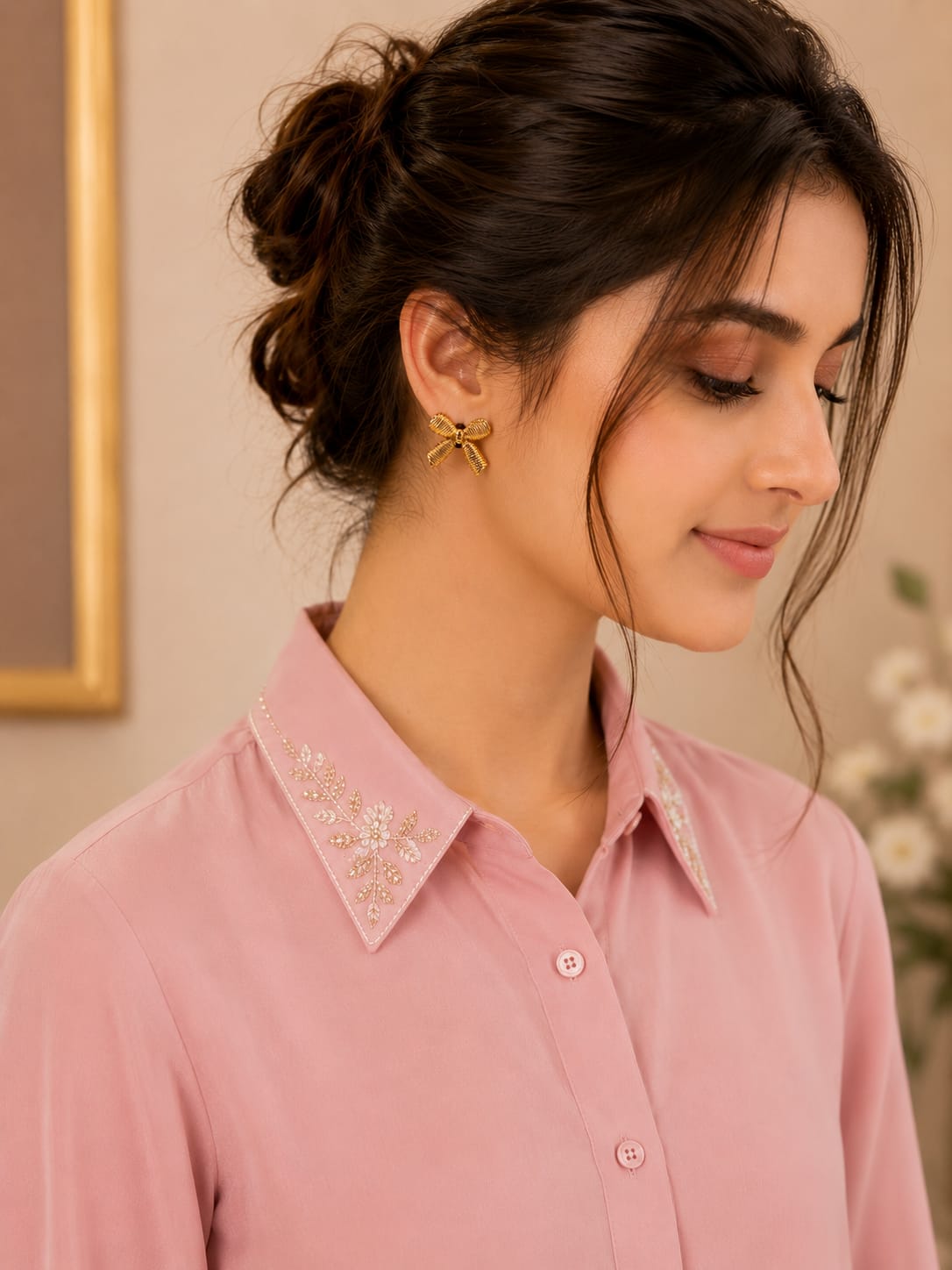 Golden Ribbon Studs