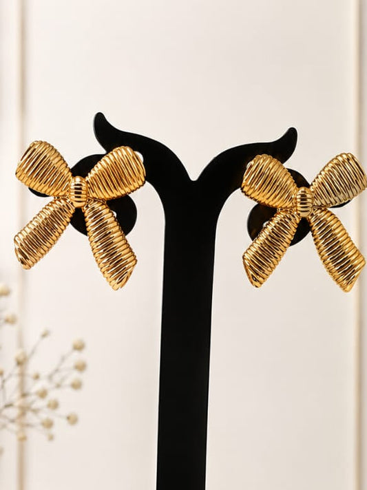 Golden Ribbon Studs