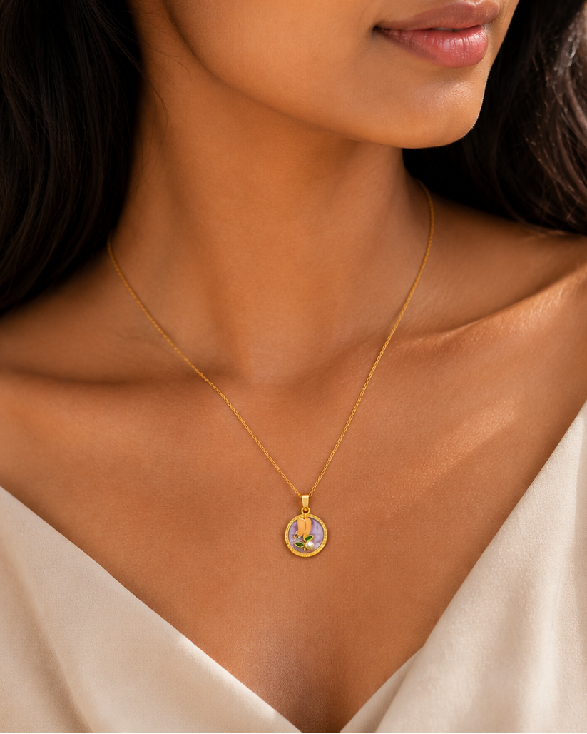 Lavender Bloom Pendant Necklace
