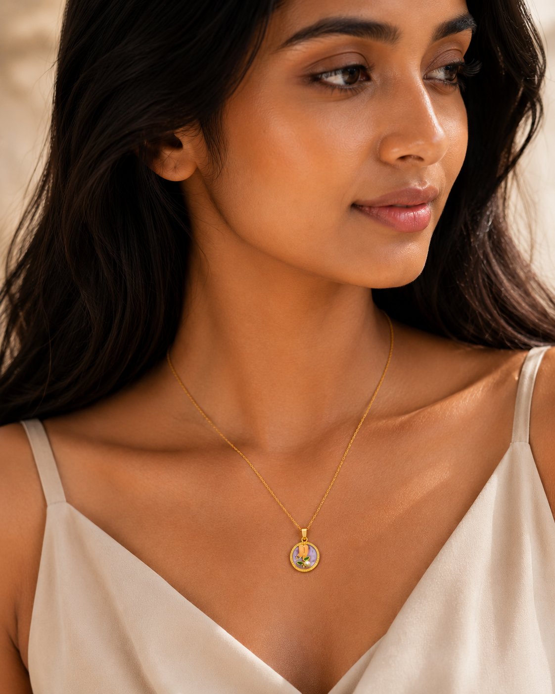 Lavender Bloom Pendant Necklace