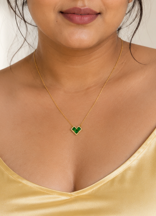 Luxe Love Necklace (Green)