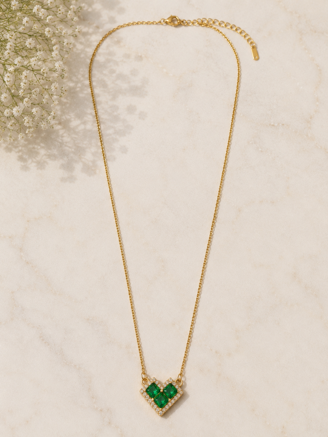 Luxe Love Necklace (Green)