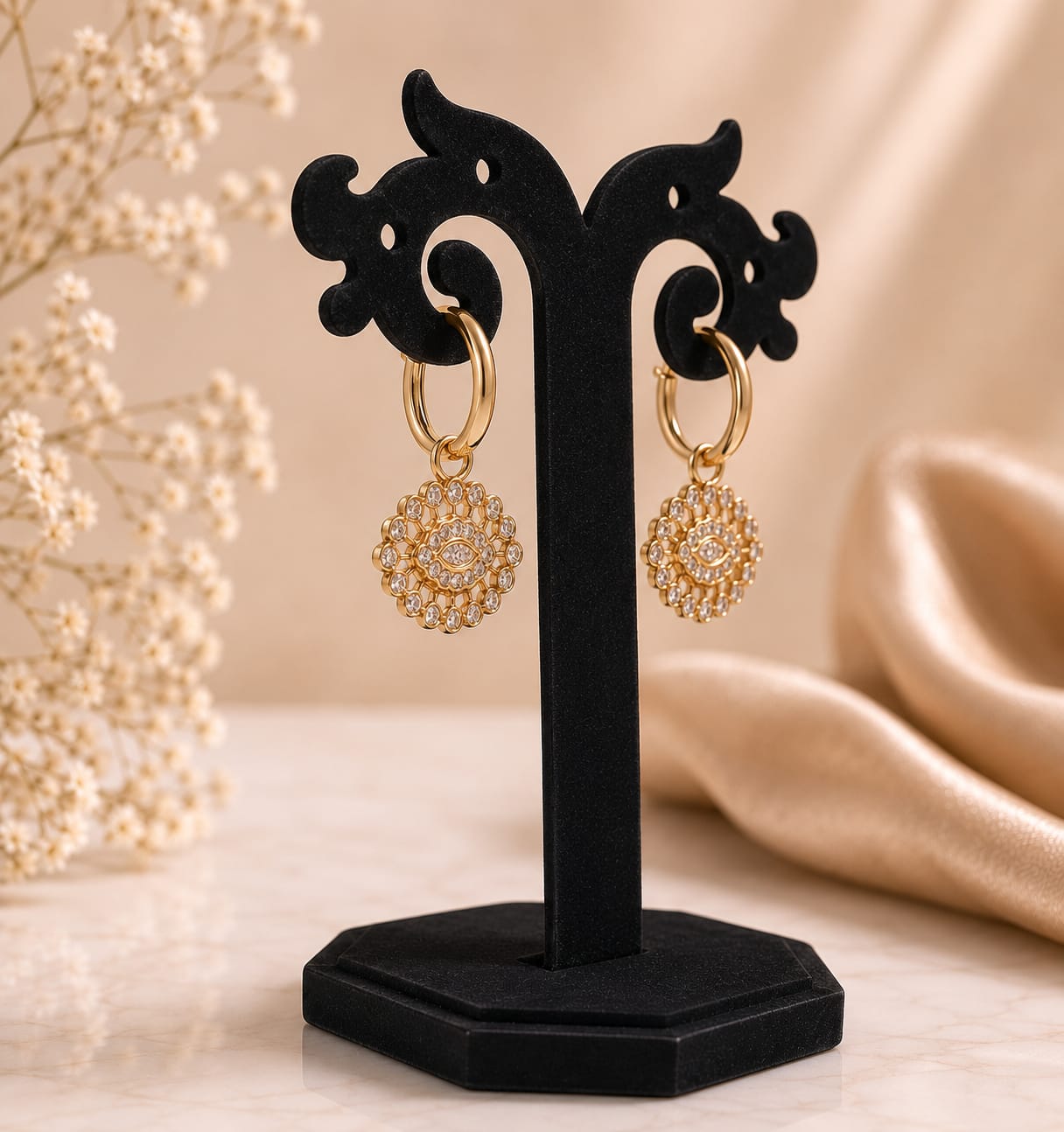 Nazar Charm Hoop Earrings 🧿