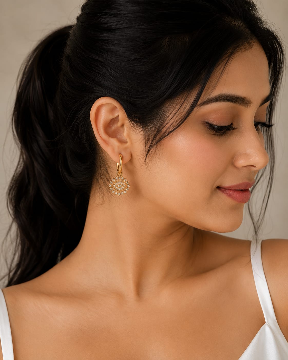 Nazar Charm Hoop Earrings 🧿