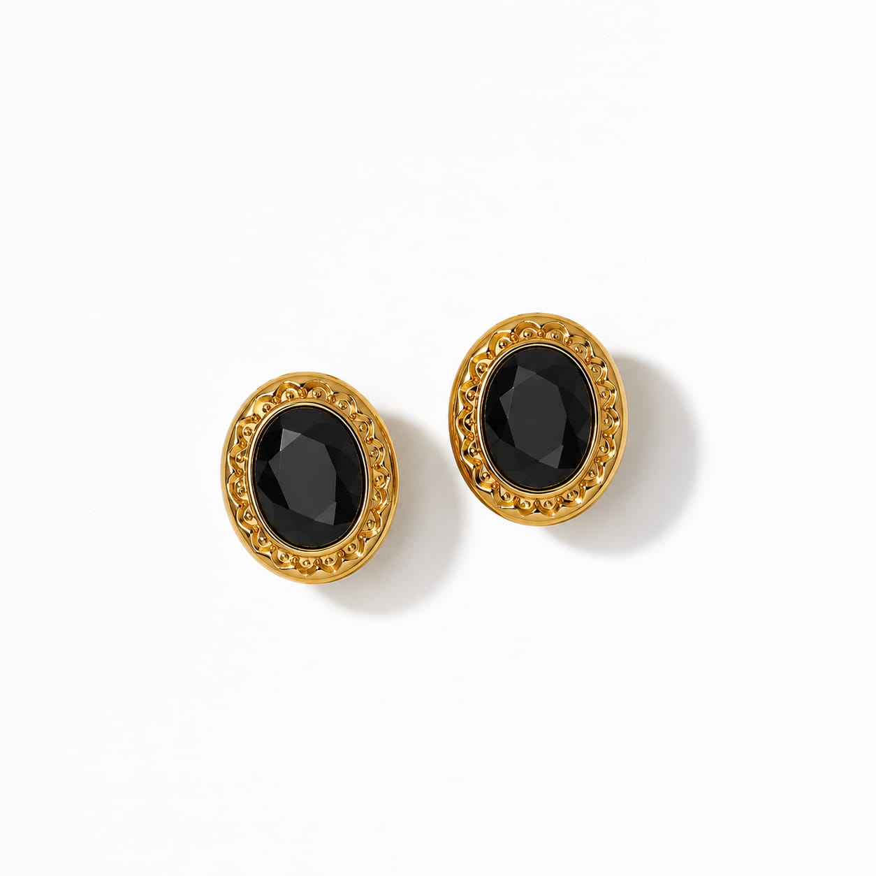 Midnight Oval Stud Earrings