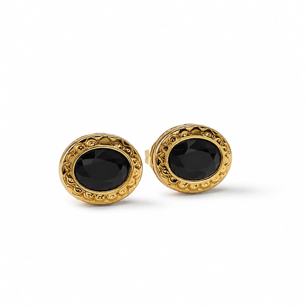 Midnight Oval Stud Earrings
