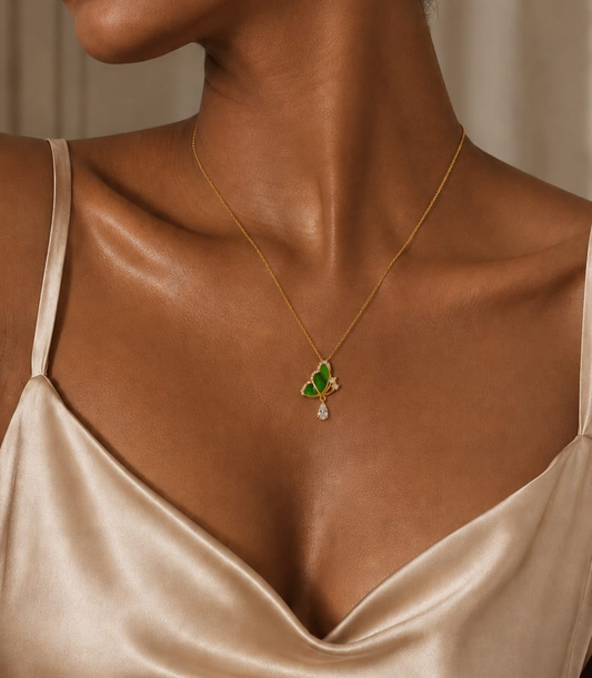Butterfly Charm Necklace(Green)