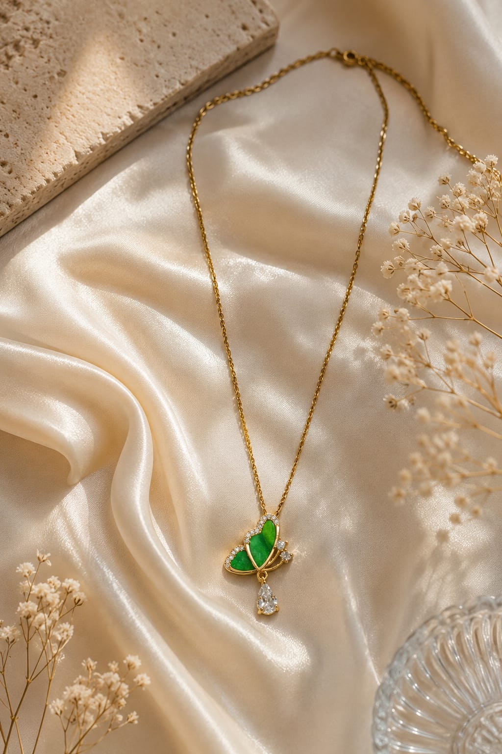 Butterfly Charm Necklace(Green)