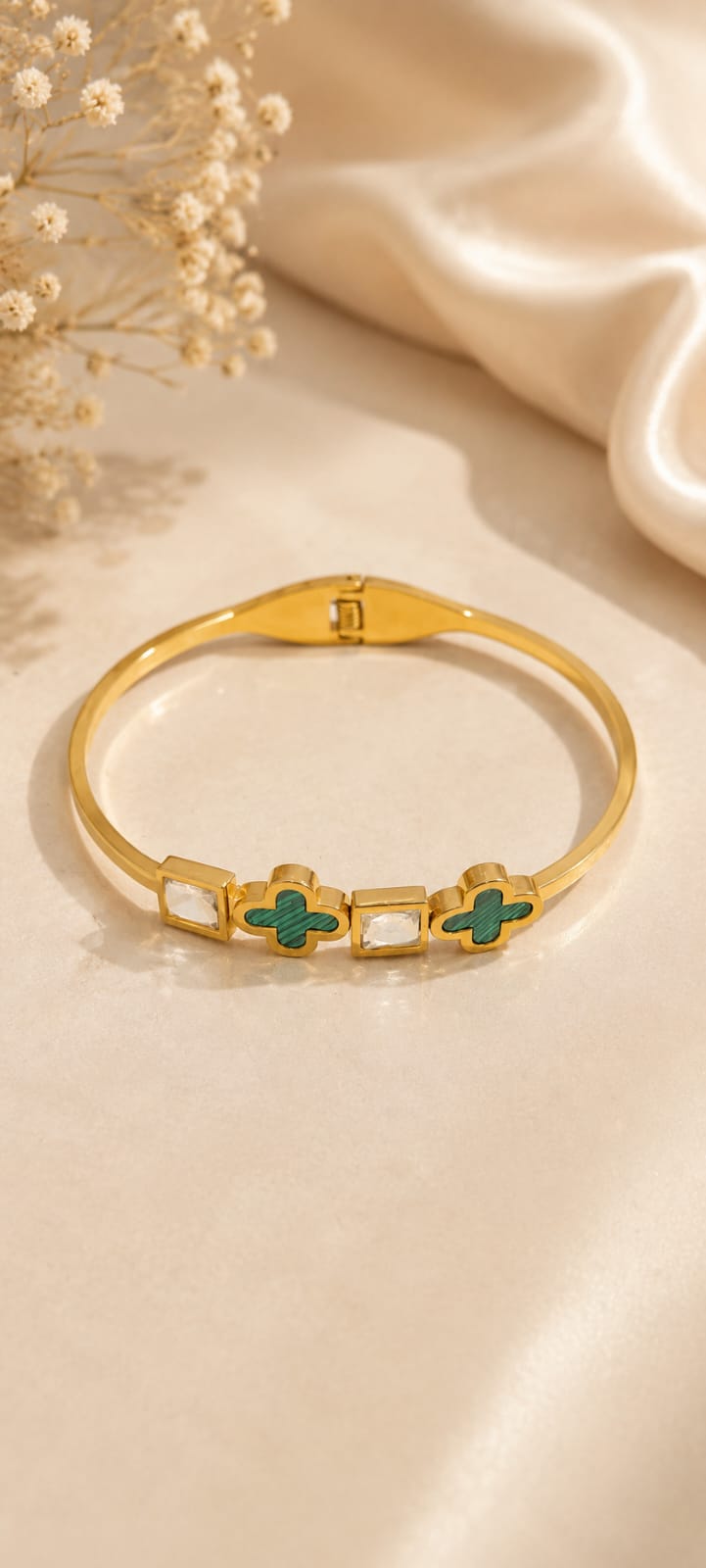 Emerald Clover Cuff